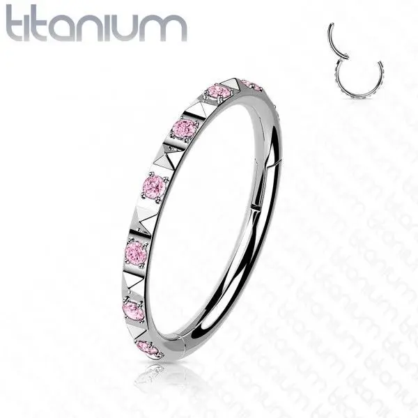 Segment kruh - helix / cartilage / tragus piercing TITAN (růžová) - TIT1141P-1208