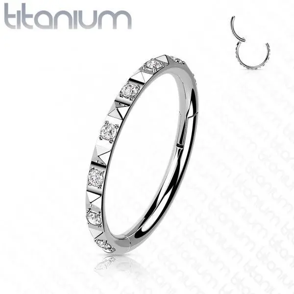 Segment kruh - helix / cartilage / tragus piercing TITAN (čirá) - TIT1141C-1208
