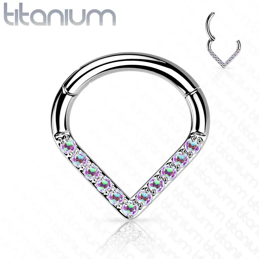 Piercing se zirkony - septum / helix / cartilage TITAN, 1,2 x 8 mm - TIT1133-1208