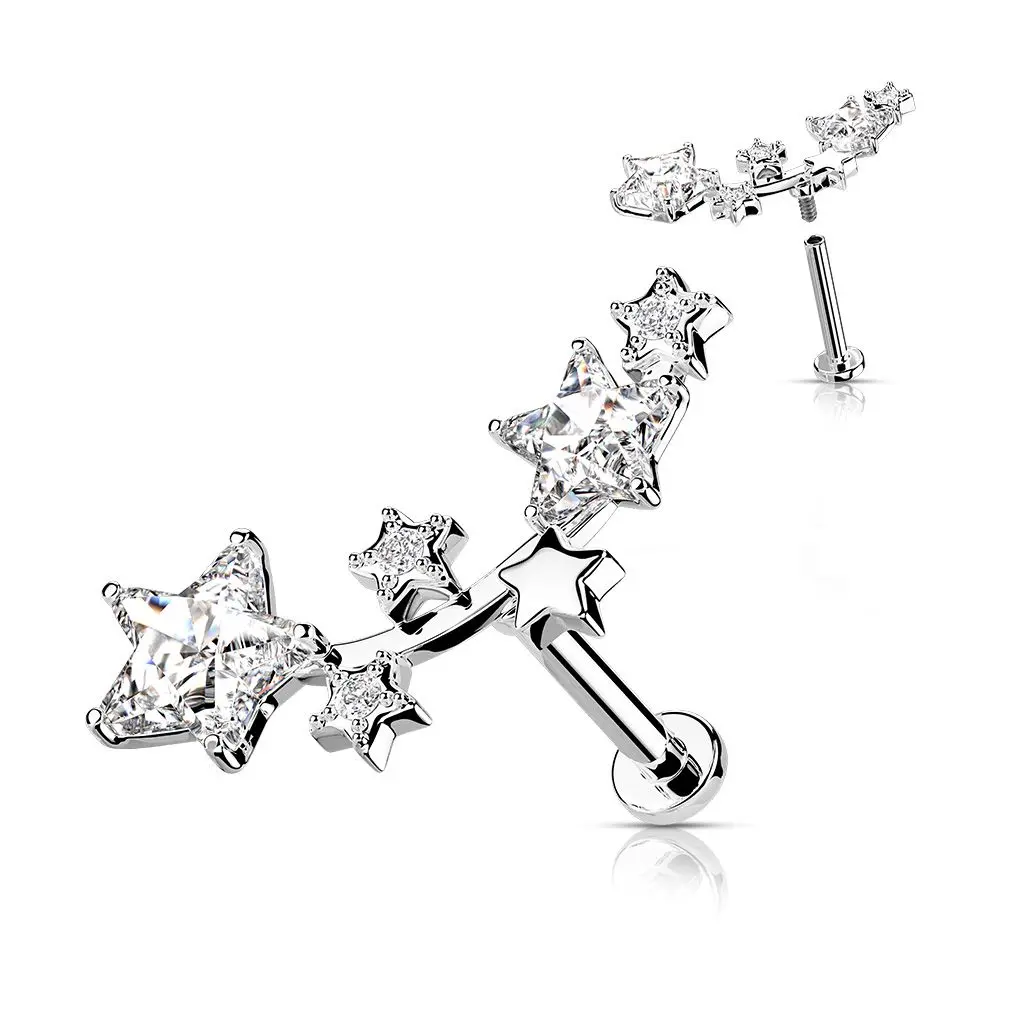 S4U Piercing do brady/ucha - hvězdičky (1,2 x 8 mm) - LB1100ST-1208