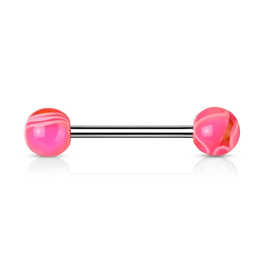 Piercing do jazyka akrylát (růžová) - PJ01096-P
