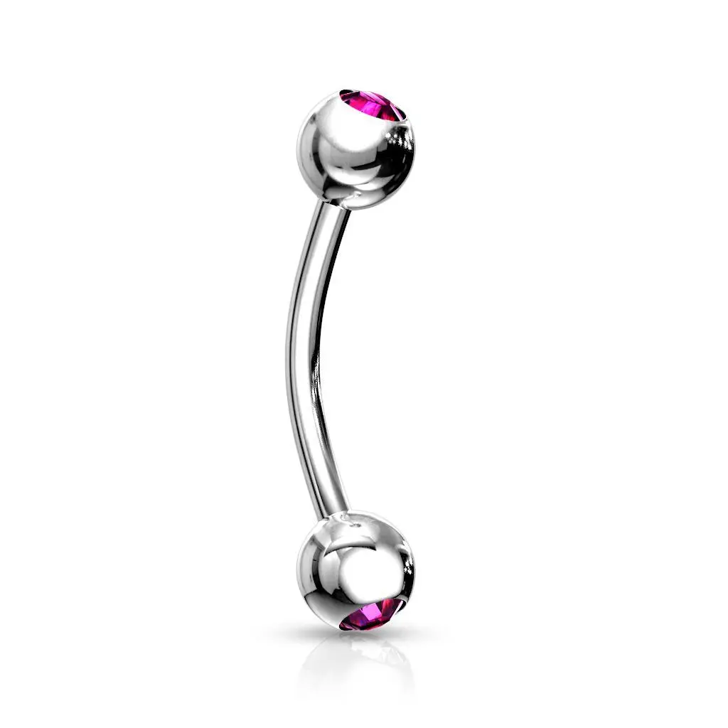 Piercing do obočí 1,2 x 8 mm (tmavě růžová) - OB01004-F