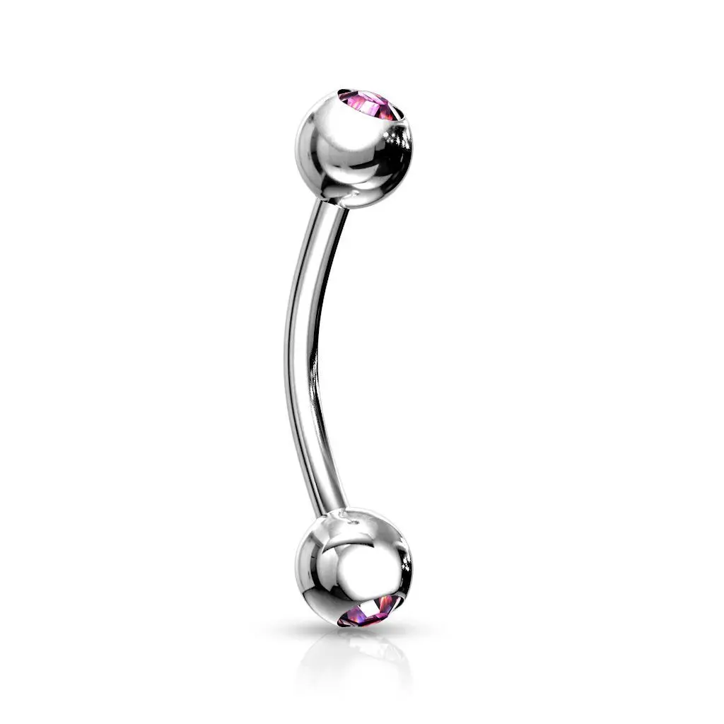 Piercing do obočí 1,2 x 8 mm (růžová) - OB01004-P