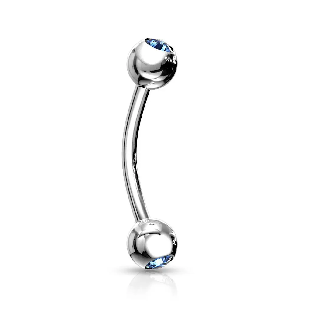 Piercing do obočí 1,2 x 8 mm (světle modrá) - OB01004-LB