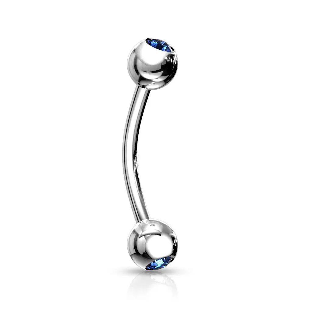 Piercing do obočí 1,2 x 8 mm (tmavě modrá) - OB01004-B