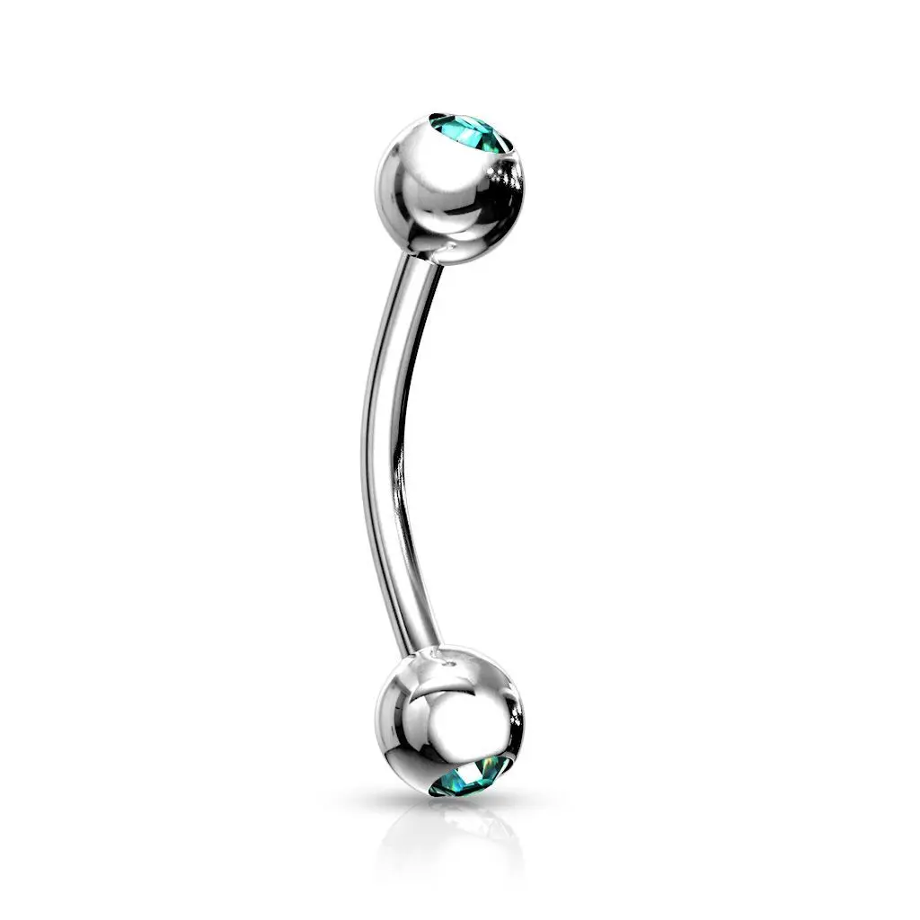 Piercing do obočí 1,2 x 8 mm (tyrkysová) - OB01004-Q