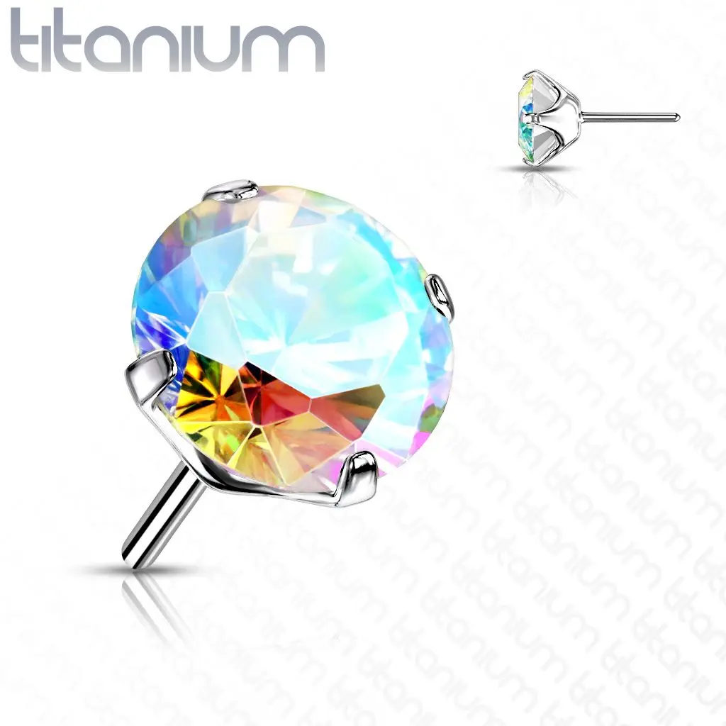 S4U Kamínek k PUSH IN piercing do nosu TITAN, AB zirkon (2 mm) - TIT1148AB-020
