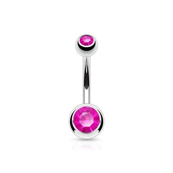 Piercing do pupíku - banánek malý (tmavě růžová) - BS1005-F