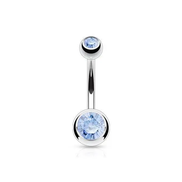 Piercing do pupíku - banánek malý (světle modrá) - BS1005-LB