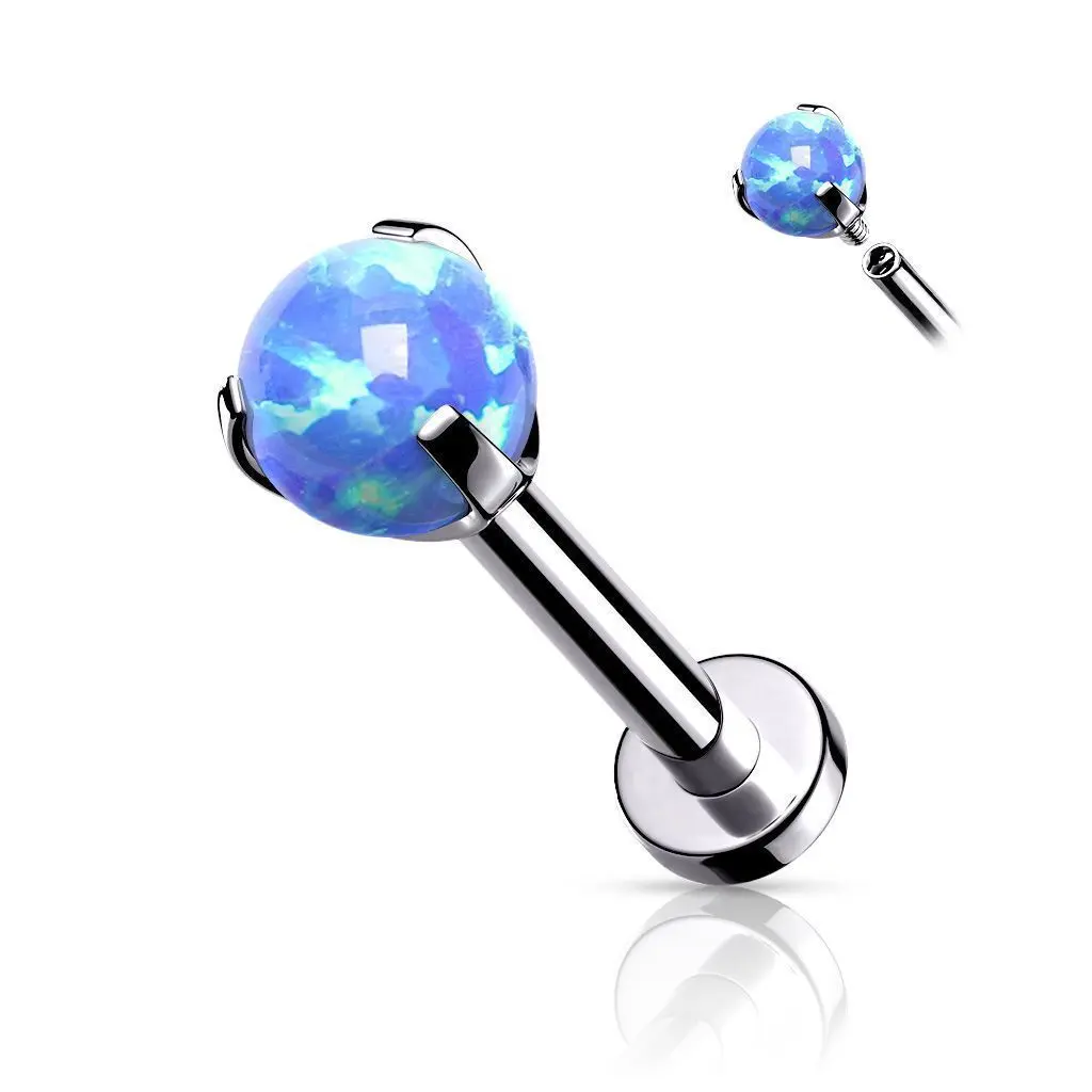 S4U Labreta s opálem, tyčka 1,2 x 8 mm (modrá)