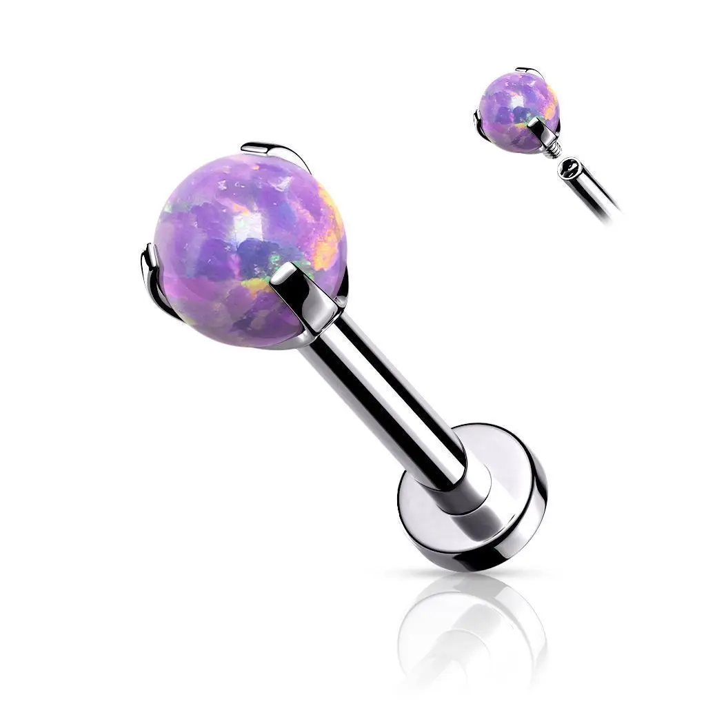 S4U Labreta s opálem, tyčka 1,2 x 8 mm (fialová)
