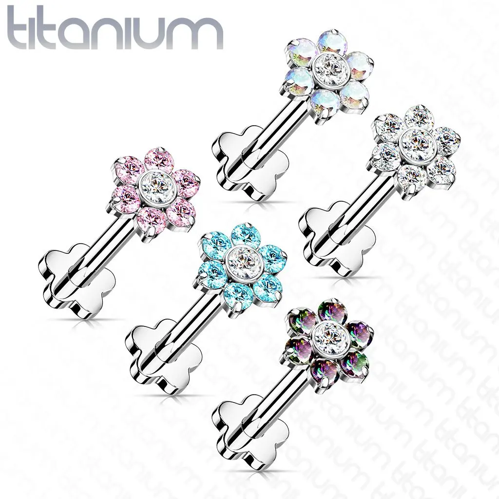 S4U PUSH IN piercing do brady / ucha TITAN 1,2 x 8 mm (čirá/vitrail medium) - TIT1192-VM