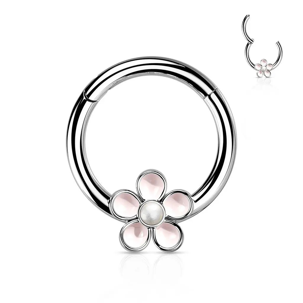 Segment kruh s kytičkou septum piercing 1,2 x 8 mm - NS0058-ST