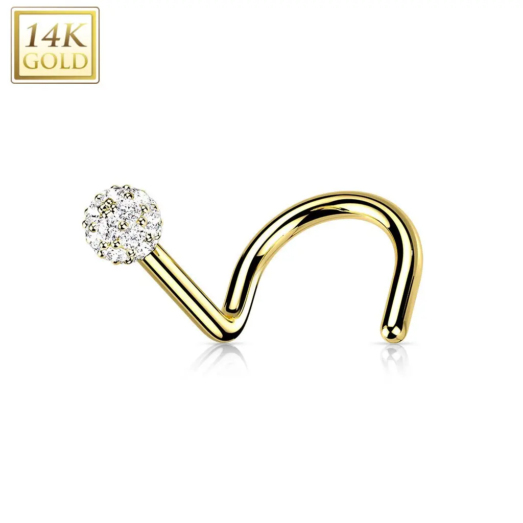 Zlatý piercing do nosu, Au 585/1000 - ZL01236-YG