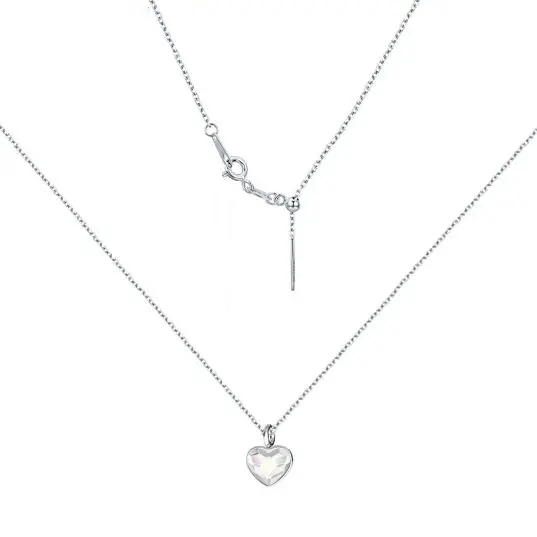 NUBIS Minimalistický stříbrný náhrdelník se srdcem Crystals from Swarovski Crystal - NB-0204-CR