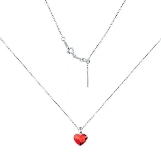 NUBIS Minimalistický stříbrný náhrdelník se srdcem Crystals from Swarovski Siam - NB-0204-SI