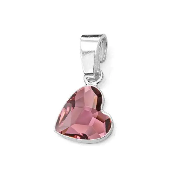 NUBIS Stříbrný přívěsek se srdcem Crystals from Swarovski Antique Pink - NB-0205-AP