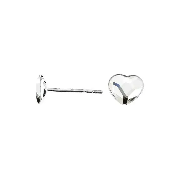 NUBIS Stříbrné náušnice se srdcem Crystals from Swarovski Crystal - NB-0203-CR