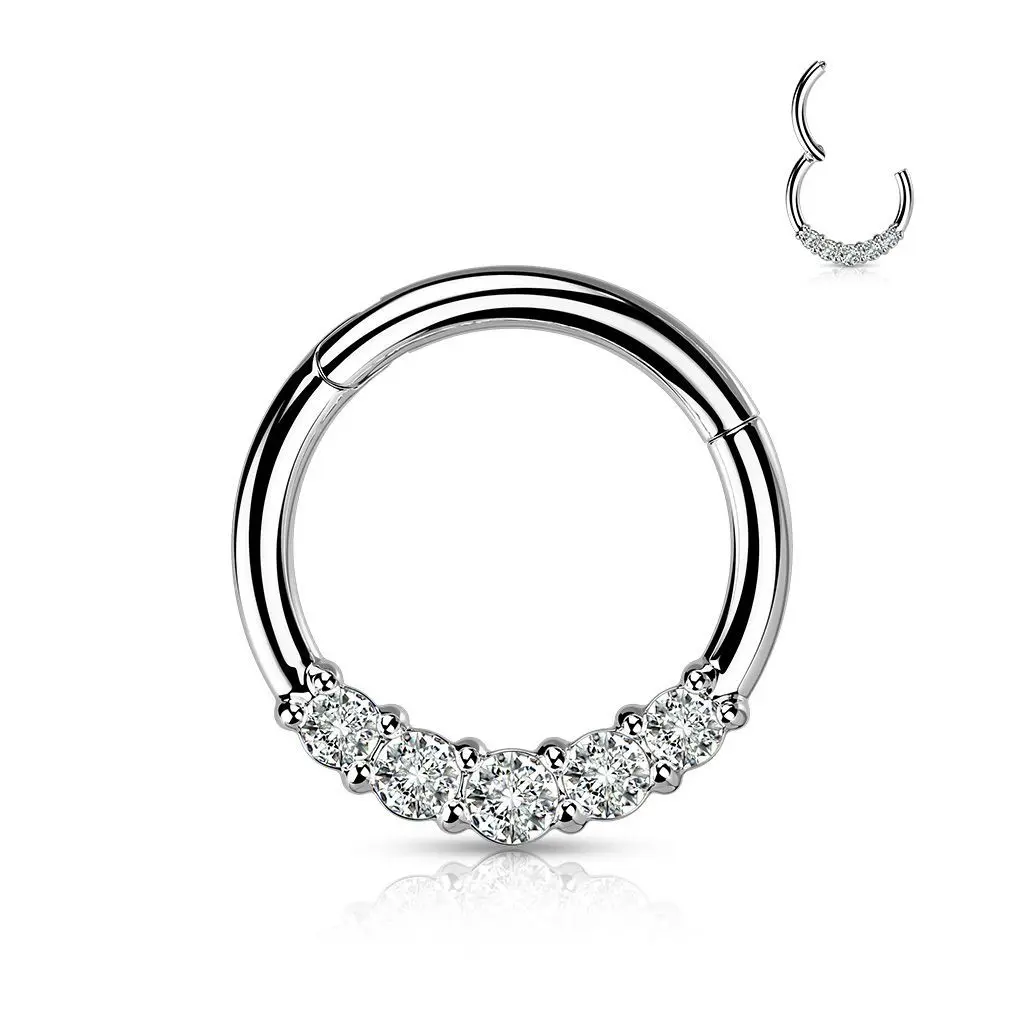 Segment kruh se zirkony, septum piercing 1,2 x