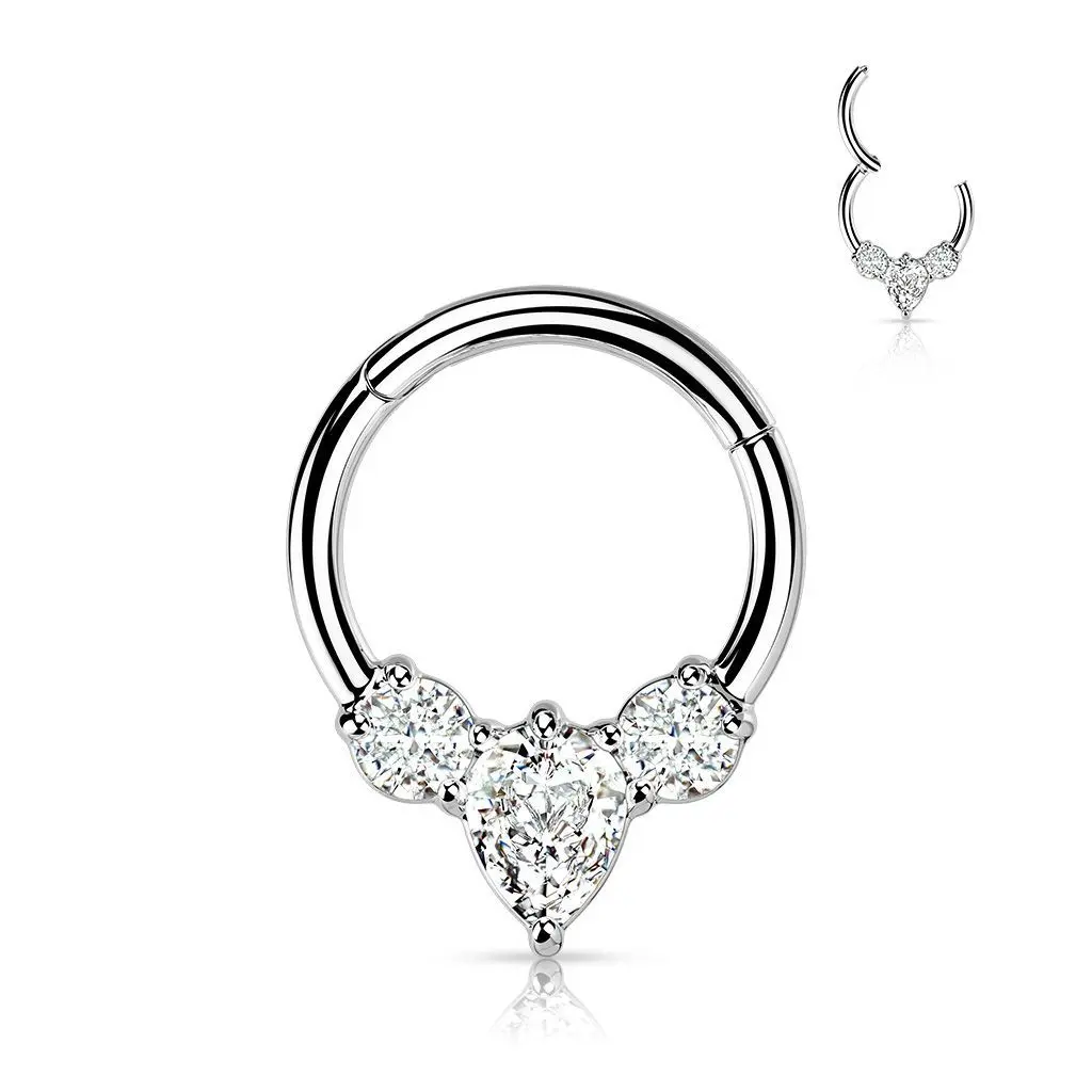 Segment kruh se zirkony, cartilage piercing 1,2 x