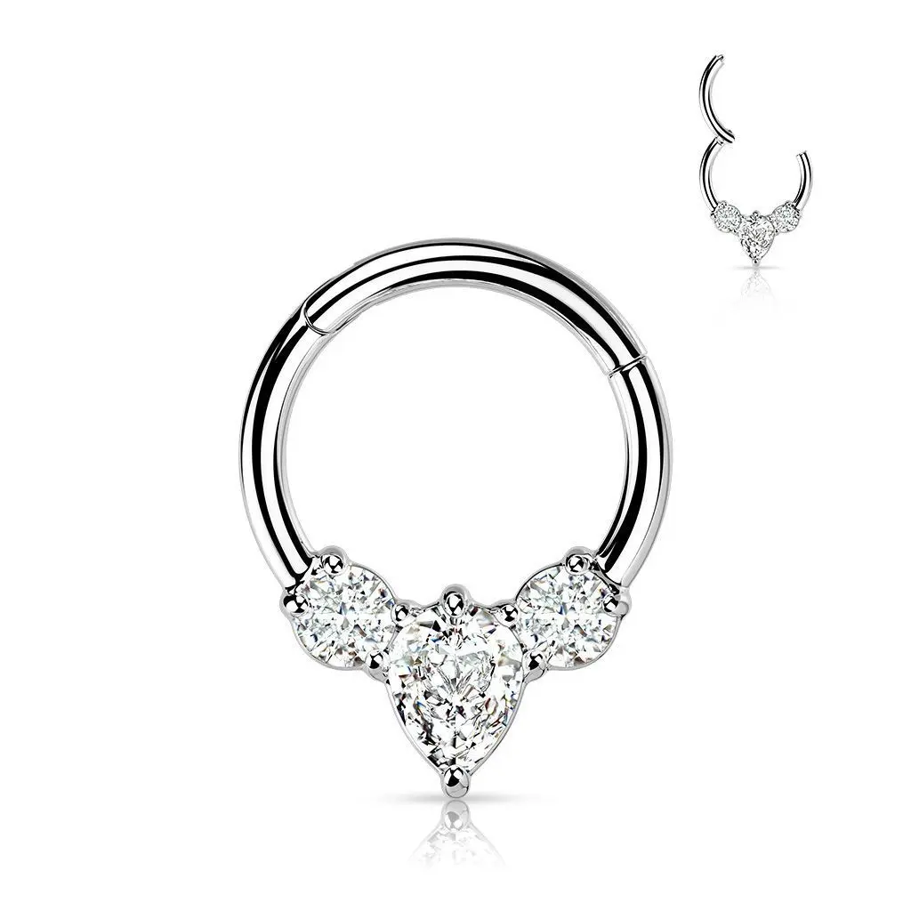 Segment kruh se zirkony, cartilage piercing 1,2 x 10 mm - NS0060-ST