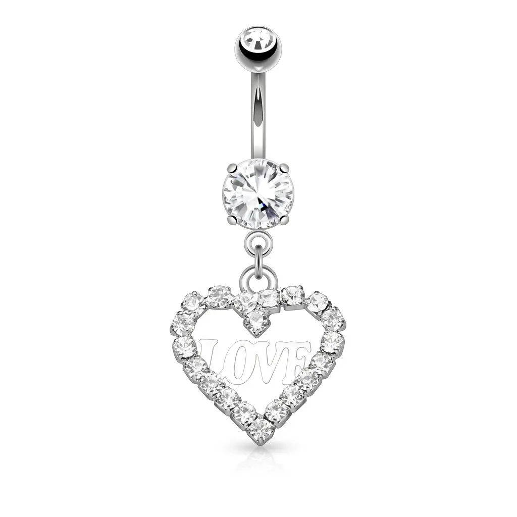 Piercing do pupíku srdíčko Love