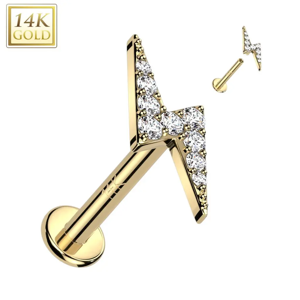 S4U Zlatý piercing do brady - labreta, Au 585/1000 (1,2 x 8 mm) - ZL01251-1208-YG