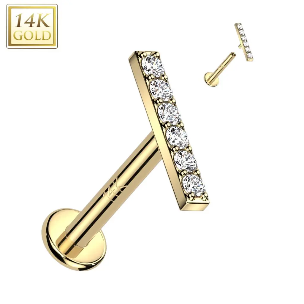 S4U Zlatý piercing do brady - labreta, Au 585/1000 (1,2 x 6 mm) - ZL01250-1206-YG