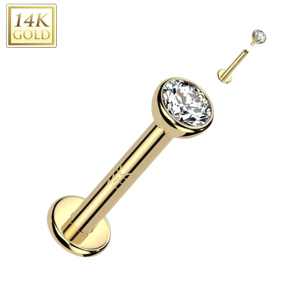 S4U Zlatý piercing do brady - labreta, Au 585/1000 (1,2 x