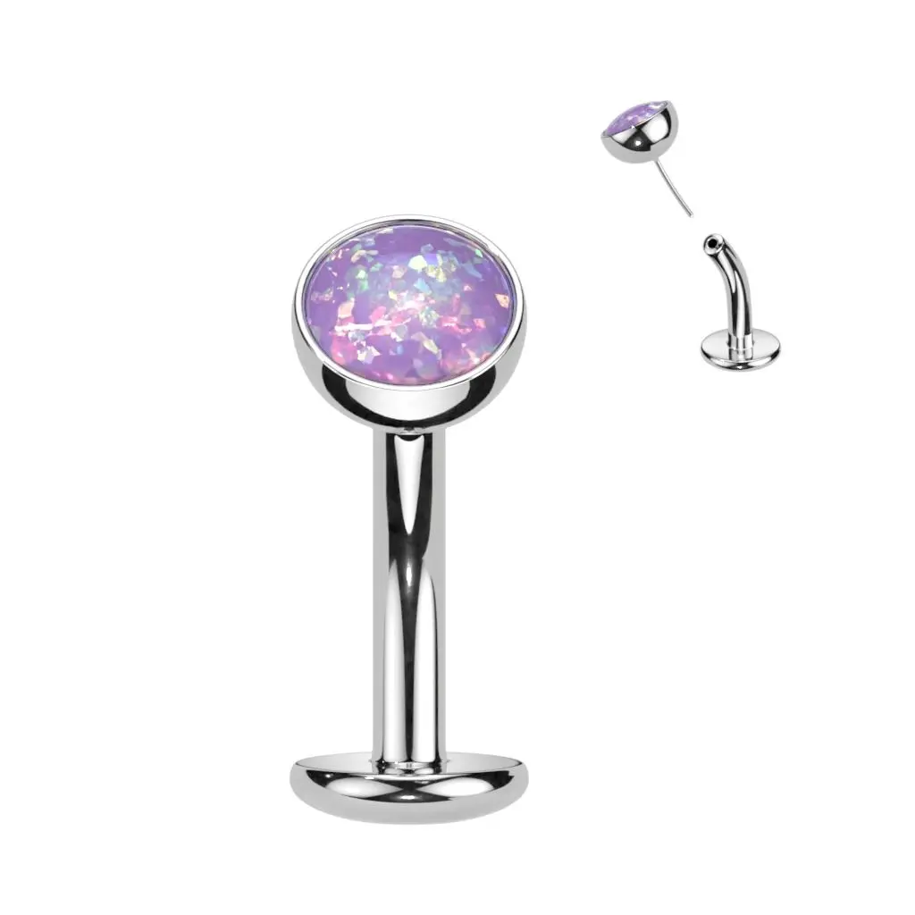 Obrácený PUSH IN piercing do pupíku TITAN (fialová) - TIT1232-OP38