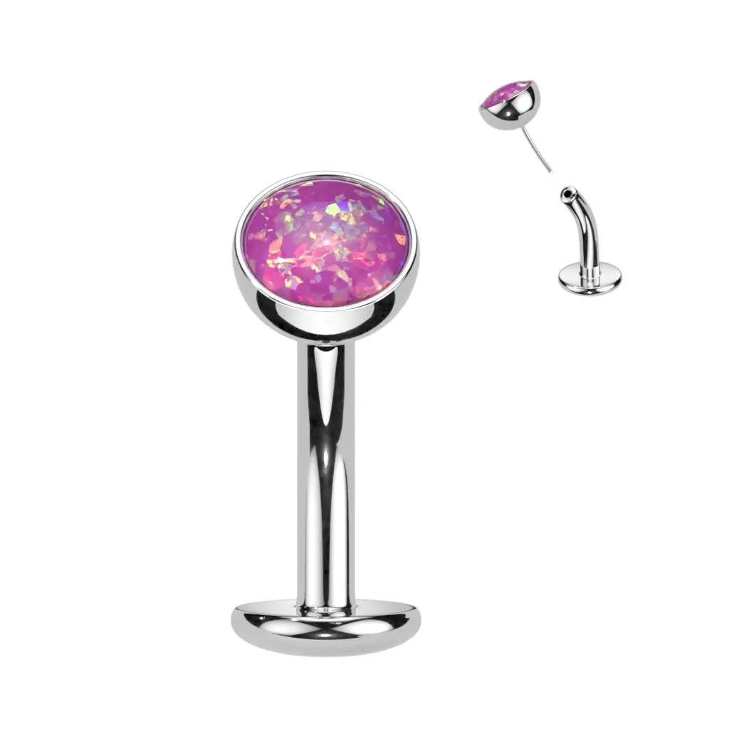 Obrácený PUSH IN piercing do pupíku TITAN (růžová) - TIT1232-OP22