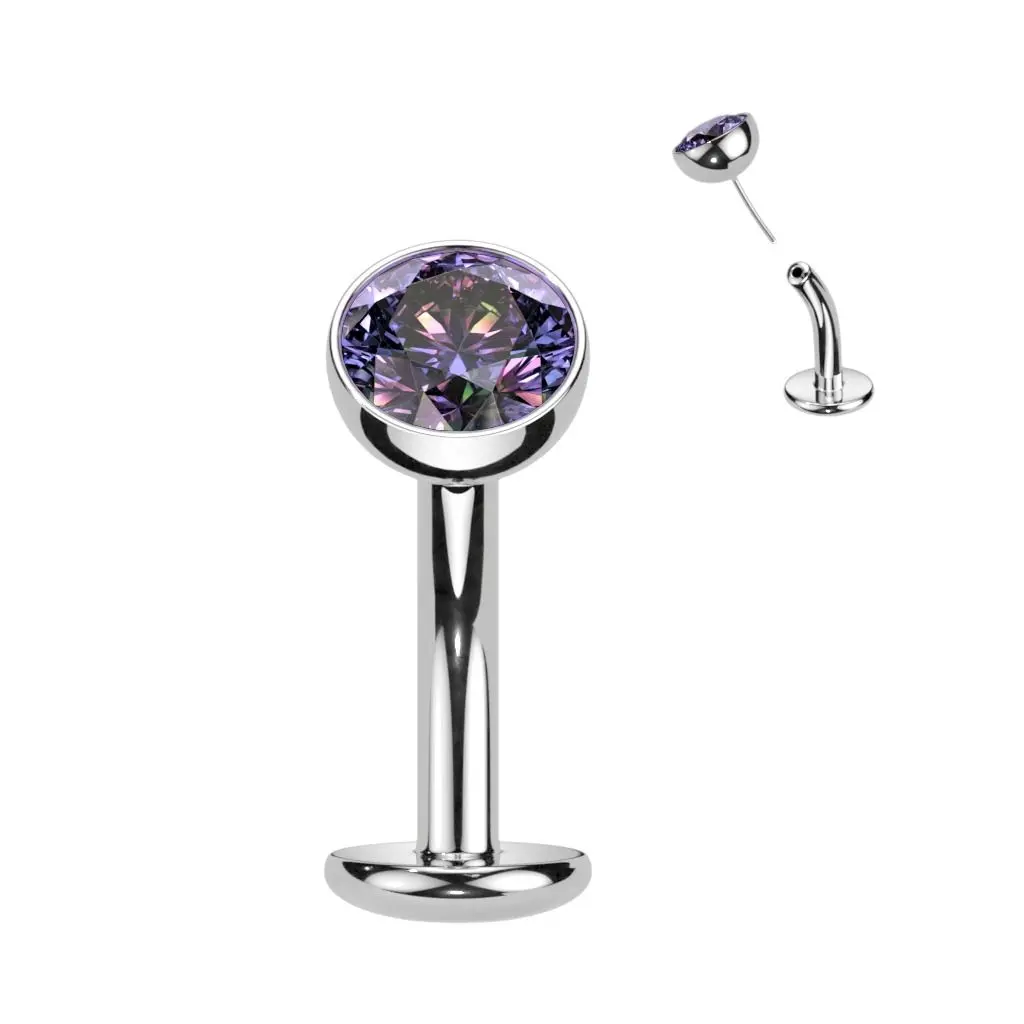 Obrácený PUSH IN piercingu do pupíku TITAN (vitrail medium) - TIT1231-VM