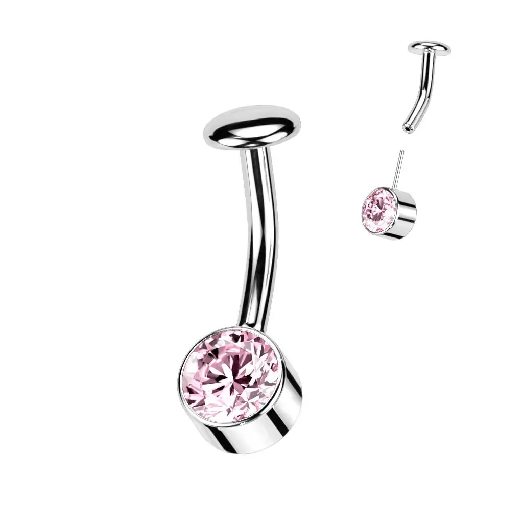 PUSH IN piercingu do pupíku TITAN (růžová) - TIT1229-P