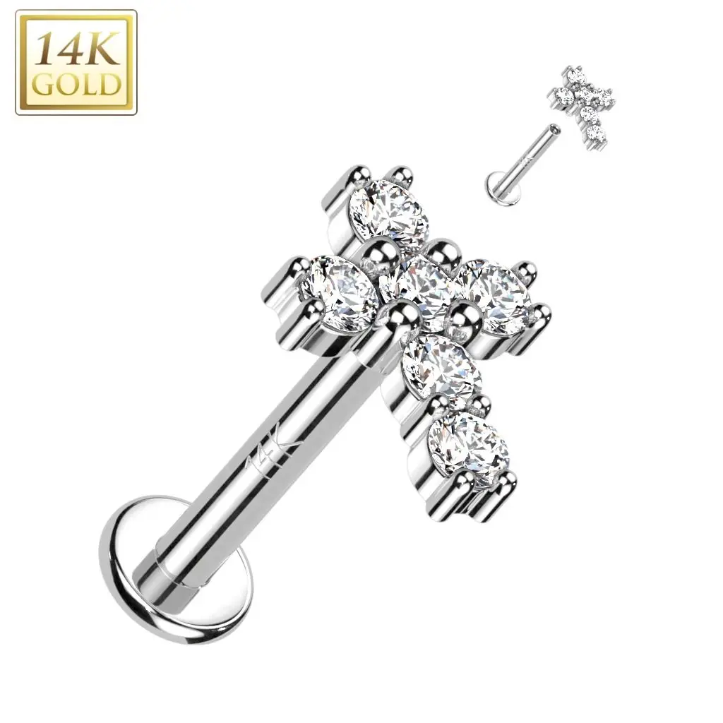 S4U Zlatý piercing do brady - labreta, Au 585/1000 (1,2 x