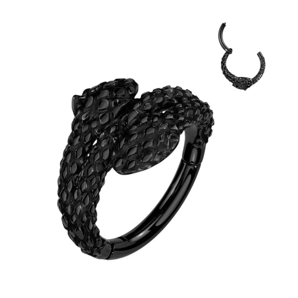 Černý ocelový kruh - helix / cartilage piercing had (1,2 x