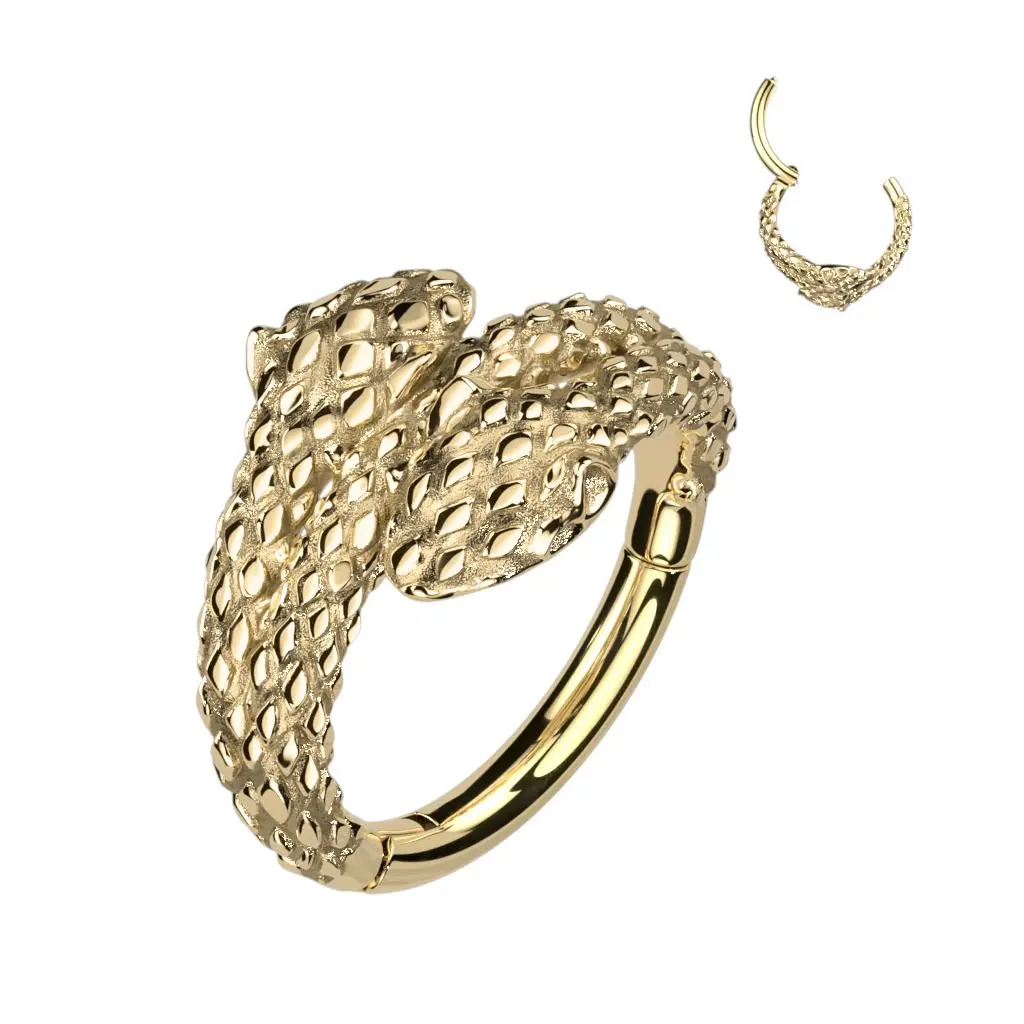 S4U Zlacený ocelový kruh - helix / cartilage piercing had (1,2 x