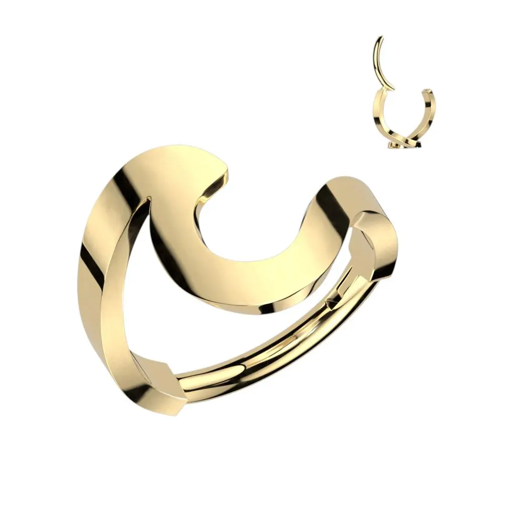 Zlacený ocelový kruh - helix / cartilage piercing (1,2 x