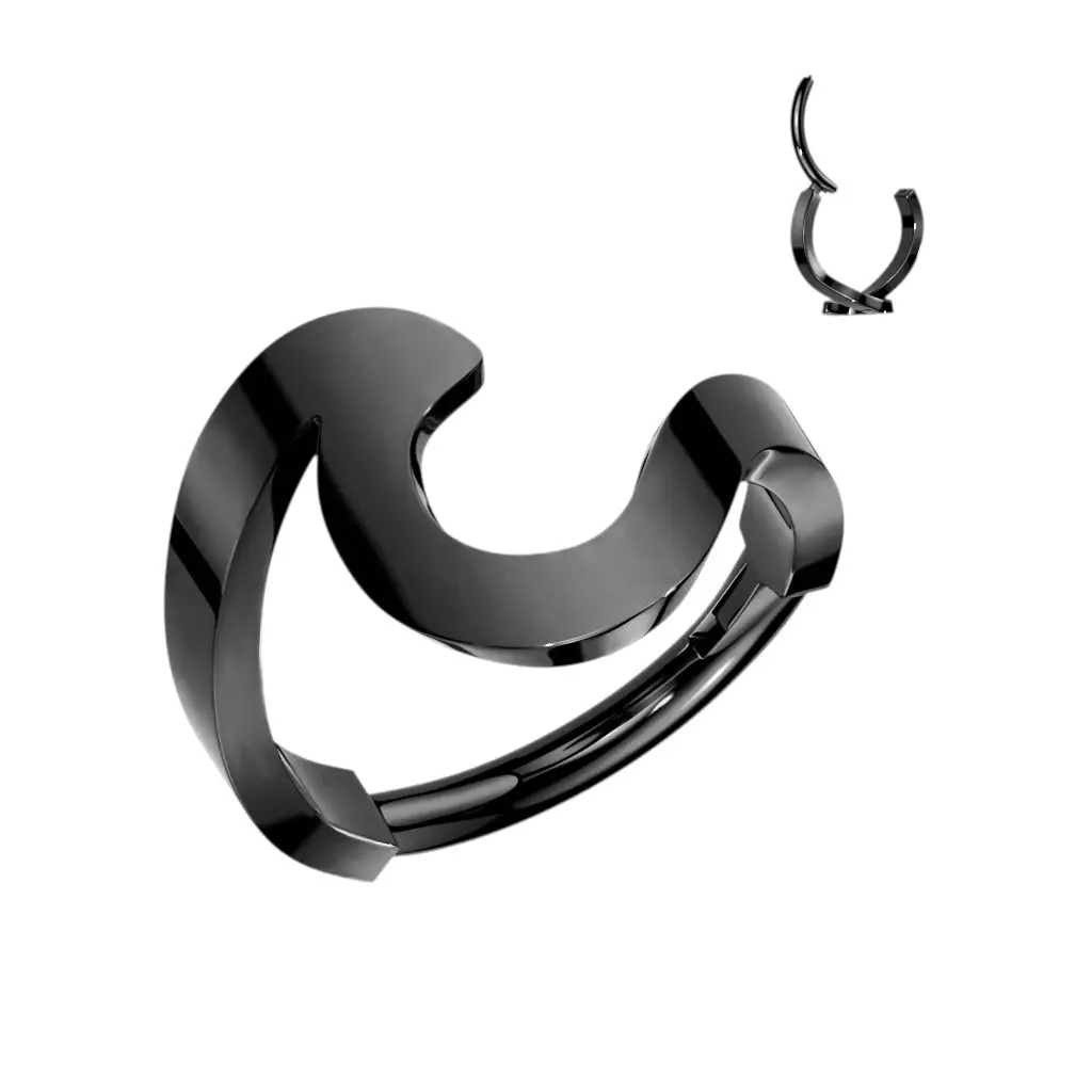 Černý ocelový kruh - helix / cartilage piercing (1,2 x