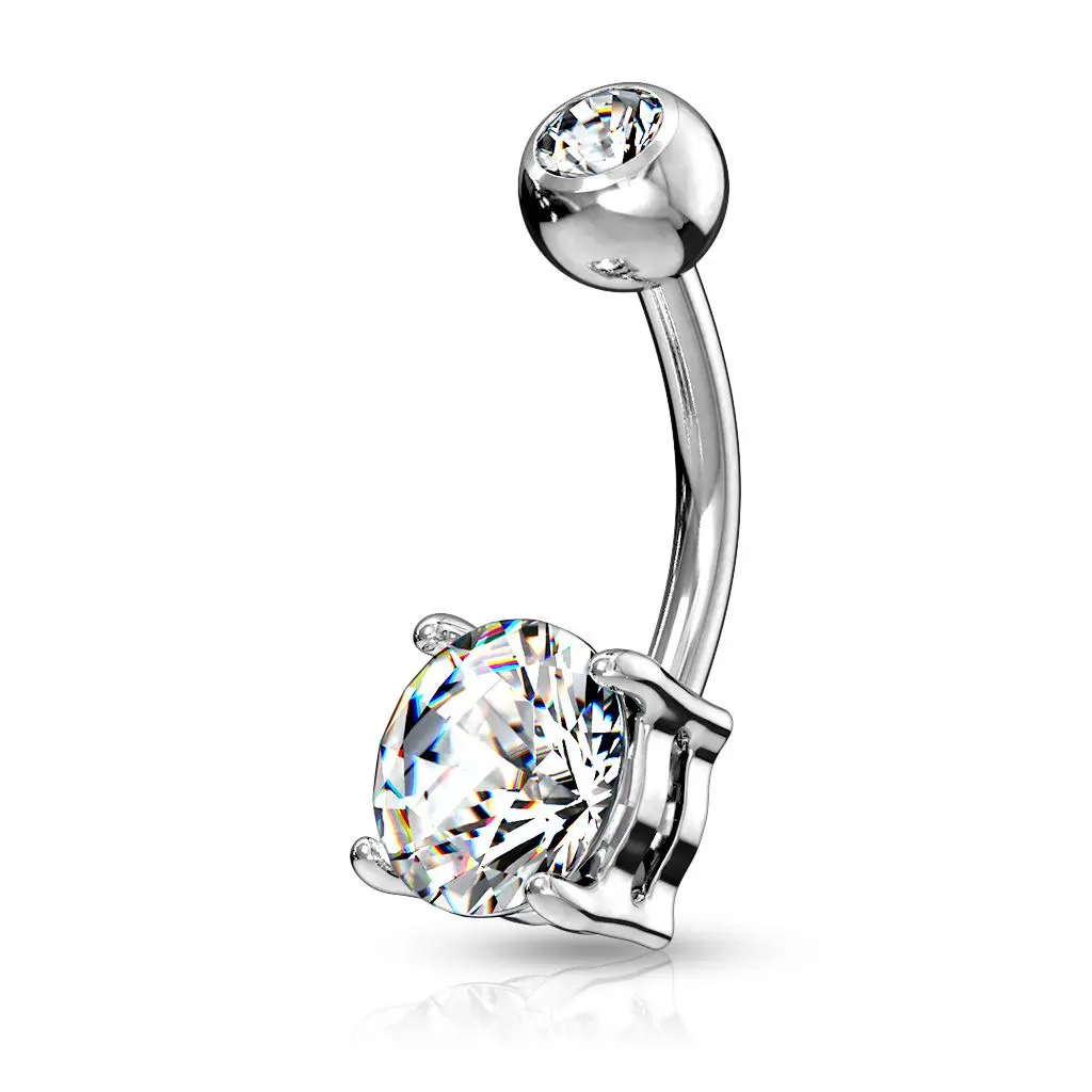 Piercing do pupíku, kámen 7 mm (čirá) - WP01262-07-C