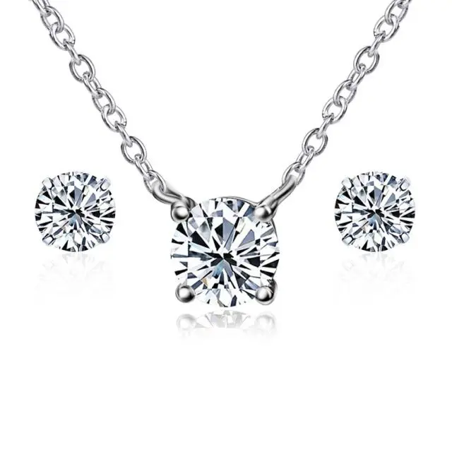 Set stříbrný náhrdelník + náušnice - ZB585541
