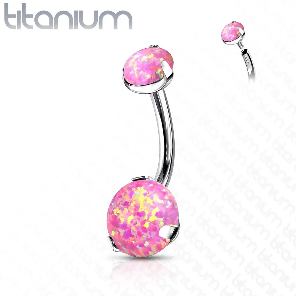 Piercing do pupíku - TITAN (růžová) - TIT1145-OP22