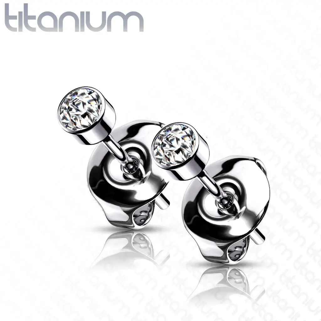 MARRE Titanové náušnice se zirkony (4 mm) - KM2014-04