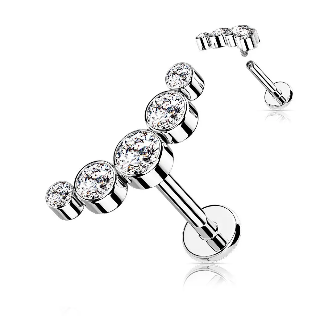 S4U Piercing do brady se zirkony (1,2 x 8 mm) - LB1113ST-1208