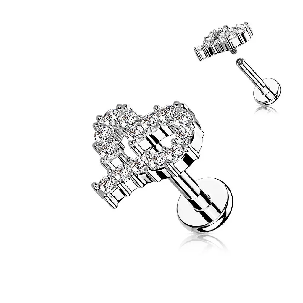 S4U Piercing do brady - srdíčko (1,2 x 6 mm) - LB1109ST-1206