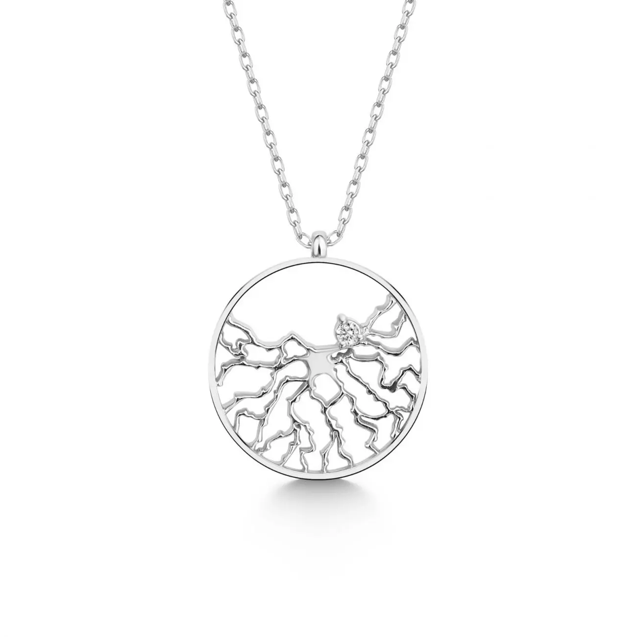 NUBIS Stříbrný diamantový náhrdelník strom života - NBS-001