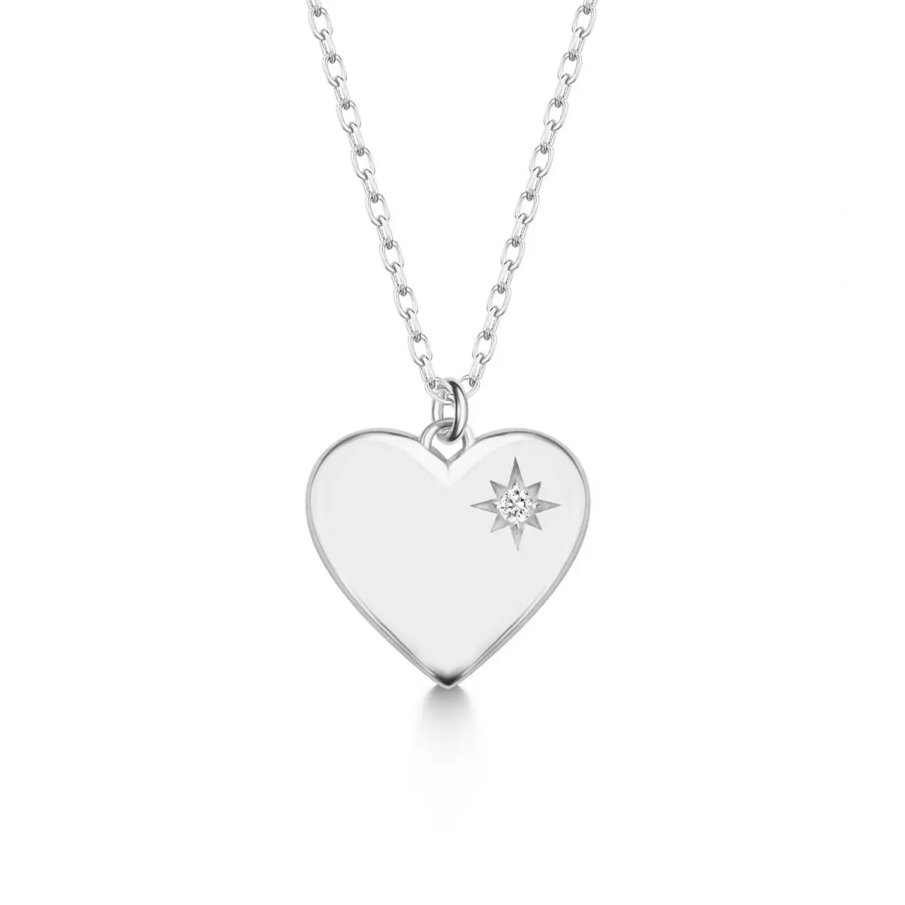 NUBIS Stříbrný diamantový náhrdelník srdíčko - NBS-002