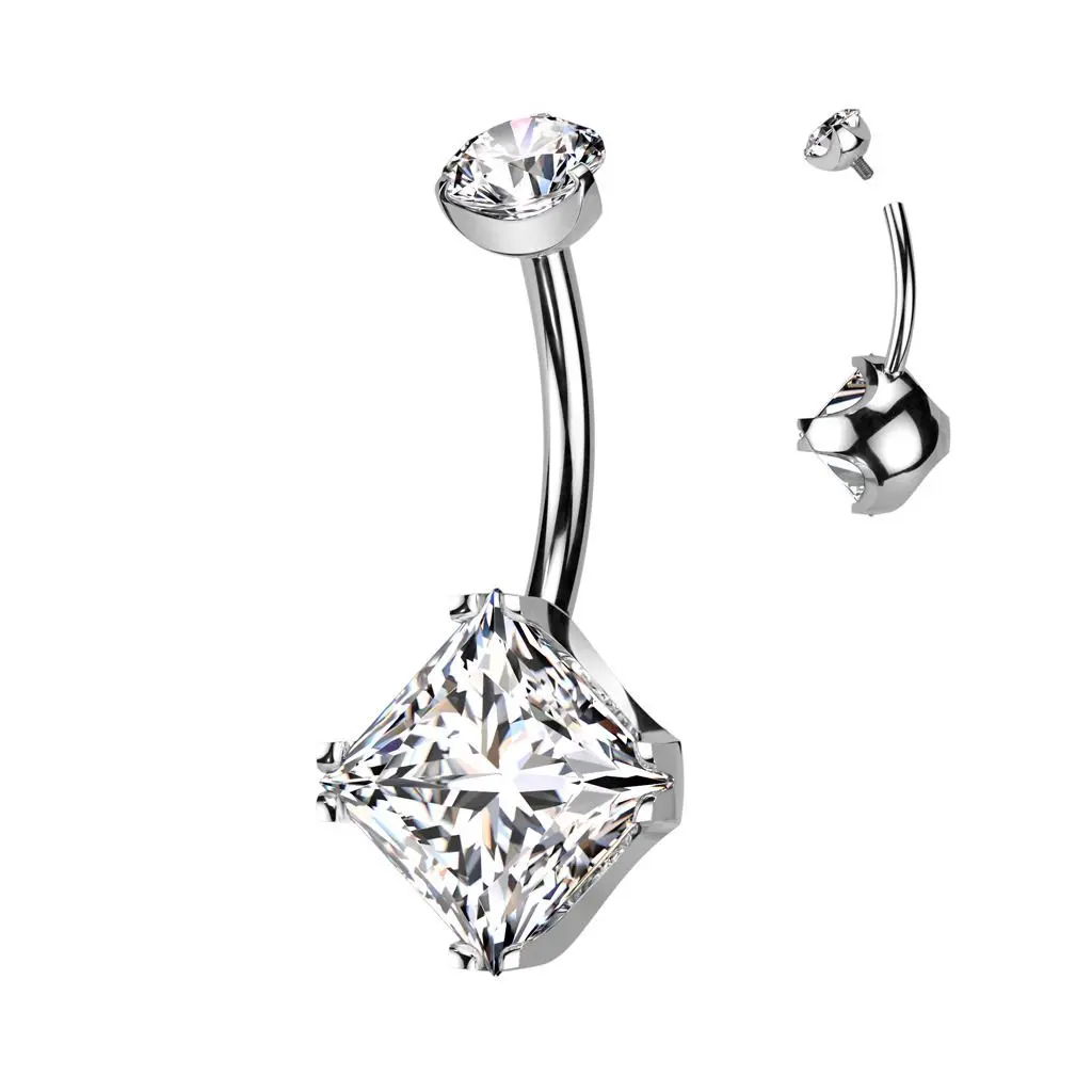 Piercing do pupíku - TITAN (čirá) - TIT1264-C