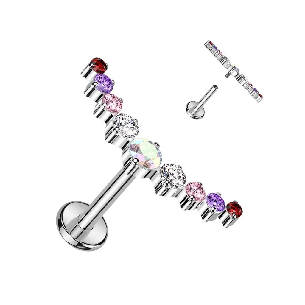 S4U Piercing do brady - labreta TITAN (různobarevná) - TIT1276-MIX