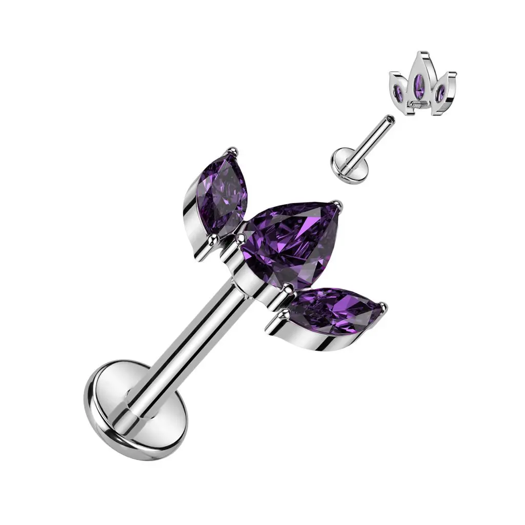 S4U Piercing do brady - labreta TITAN (fialová) - TIT1277-A