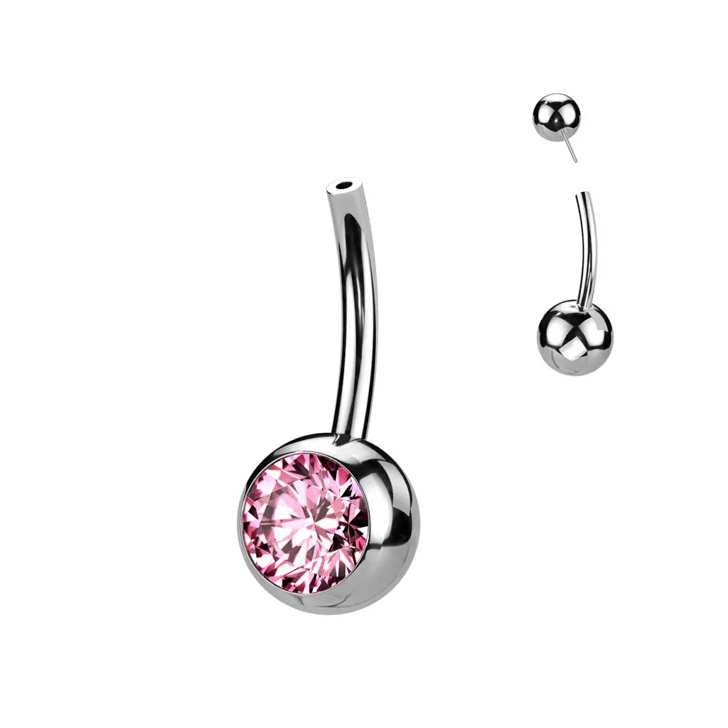 S4U PUSH IN piercingu do pupíku TITAN (růžová) - TIT1272-P